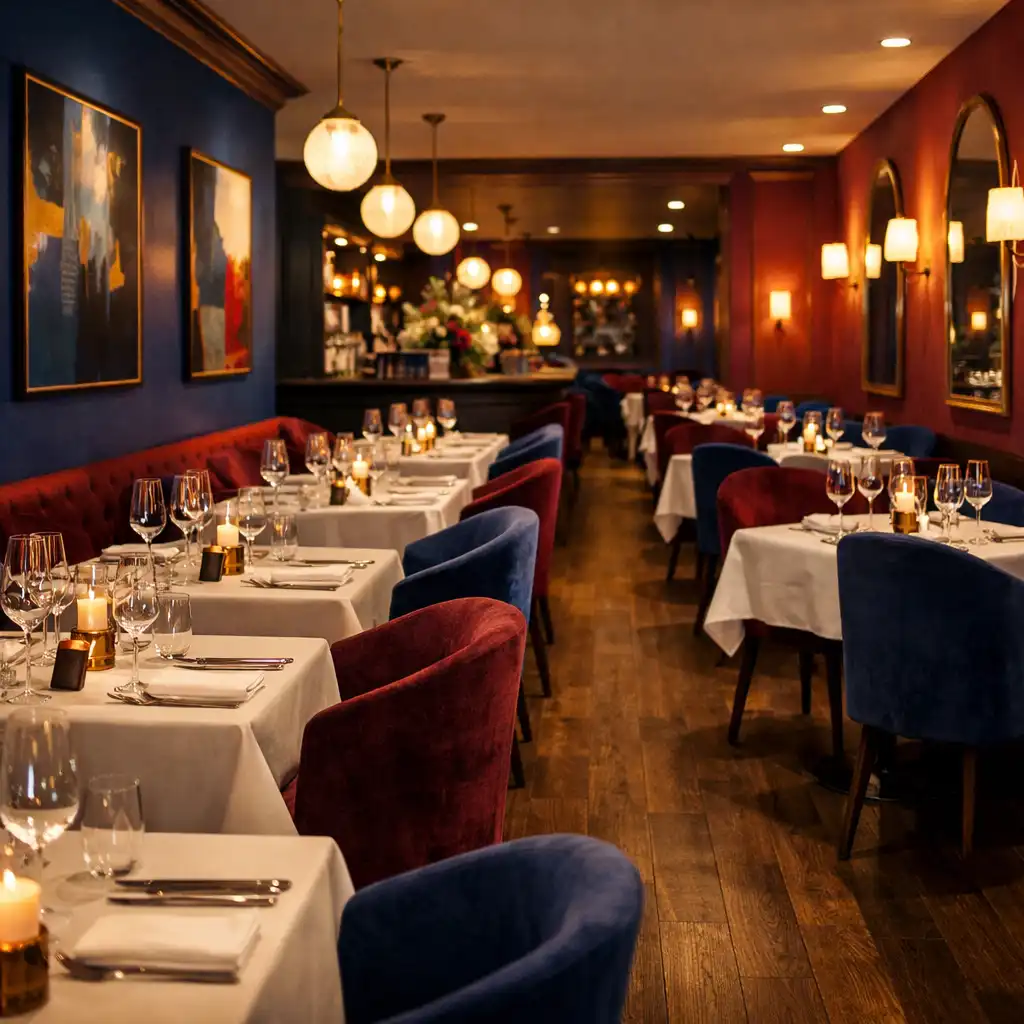 Intérieur élégant du restaurant Assiette & Table